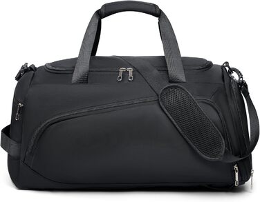 Спортивна сумка-рюкзак для чоловіків та жінок - містка дорожня/тренувальна сумка з відділенням для взуття та мокрих речей, 50 x 28 x 25 см, чорна