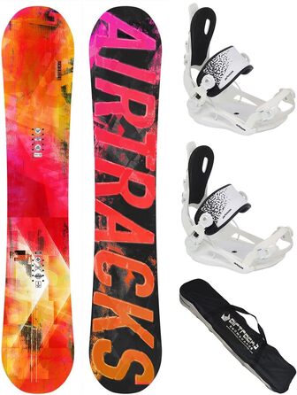 Жіночий комплект для сноубордингу AIRTRACKS Morioirs Lady Flat Rocker 150 см + кріплення Master W Fastec + чохол