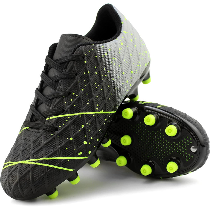 Дитячі футбольні бутси Hawkwell для твердого поля, чорно-зелені, для тренувань та змагань (34 EU)