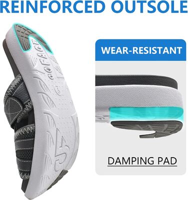 Чоловічі спортивні сандалі COFACE для відновлення після тренувань, підтримка склепіння стопи, ортопедичні, розмір 42 EU, сірі