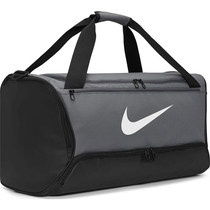 Сумка спортивна Nike Brasilia Duff, сірий/чорний/білий, універсальна