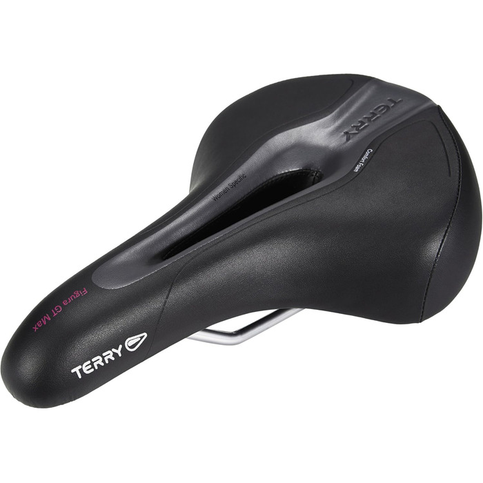 Жіночий велосипедний сідло Terry Figura GT Max з CrMo-основою, WeatherMax Dura Silk, чорний, ширина 12-15 см