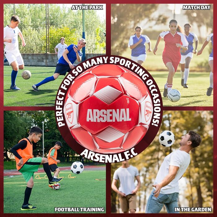 Офіційний футбольний м'яч Arsenal FC, розмір 4, червоний, ліцензія клубу, подарунок для фанатів