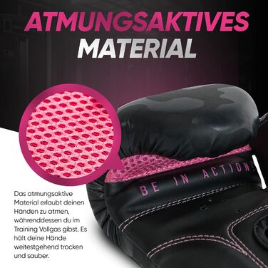 MADGON Боксерські рукавички для жінок - преміум якість, для кікбоксингу, MMA, спарингу, муай-тай, боксу - 10oz, камуфляж/рожевий