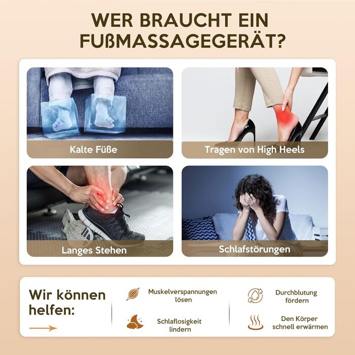 Масажер для ніг Shiatsu з підігрівом для планарної фасції та невропатії, портативний, до 43 розміру, ідеальний подарунок для батьків