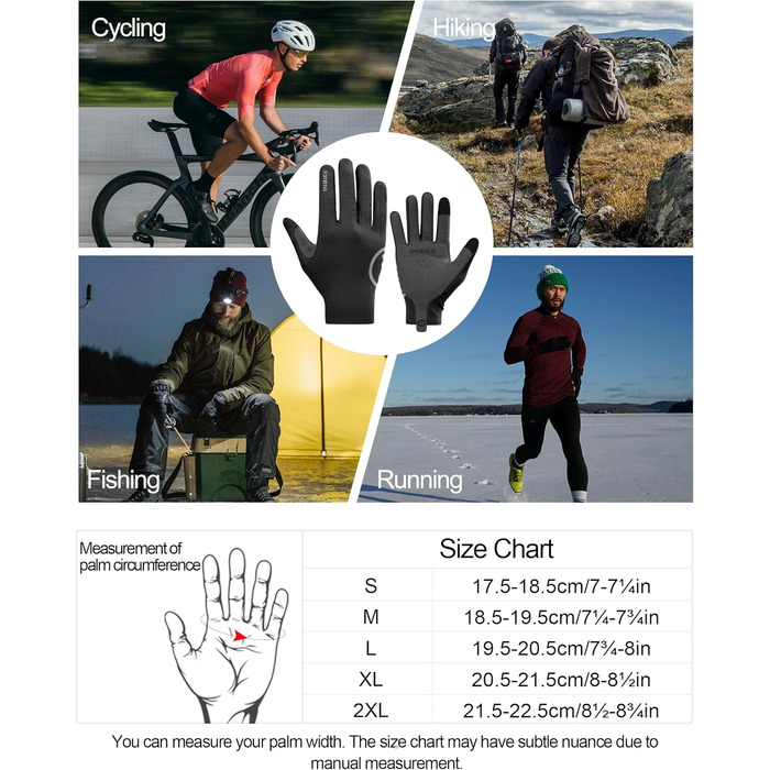 Велосипедні рукавички INBIKE для чоловіків та жінок, літні, дихаючі, MTB, довгі пальці, світловідбиваючі, антиковзні, чорні