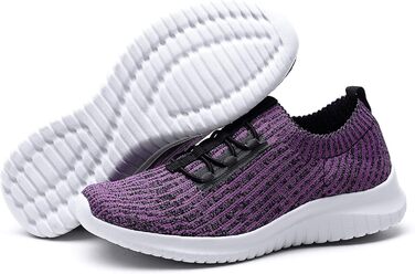 Кросівки жіночі TIOSEBON slip-on, фіолетові, легкі, дихаючі, для спорту та прогулянок, розмір 44 EU