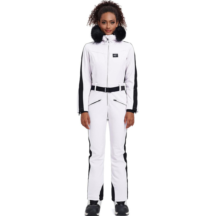 Жіночий комбінезон-кіберсузір'я HOTIAN: теплий, непромокаючий, вітронепроникний, з капюшоном (M, білий)