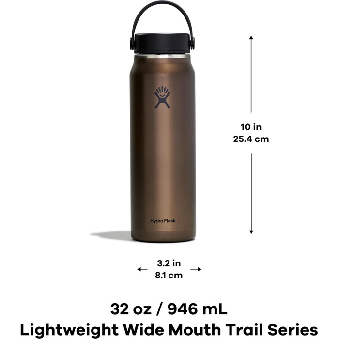Пляшка для води Hydro Flask Trail Series, легка, кварцова, з широкою гнучкою кришкою та подвійною вакуумною ізоляцією, 907 г