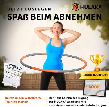 Hula Hoop HULAKA для дорослих 1.2 кг – масажний обруч для схуднення та підтяжки живота, фітнес-обруч для дому