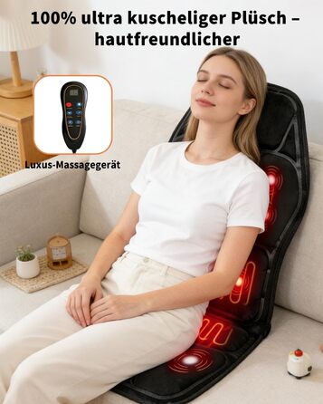 Електрична масажна подушка для спини та шиї з підігрівом та вібрацією. Масажна подушка для крісла, для дому та офісу
