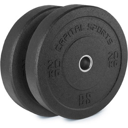 Бамперні диски CAPITAL SPORTS Renit 2x20 кг, 50,4 мм, гумові, алюмінієвий сердечник для штанги