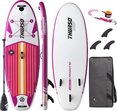 Дитяча надувна SUP-дошка THURSO SURF Wunderkind 228x76x10 см, двошарова, карбонове весло, 3 знімні плавці, шнурок, рюкзак для води