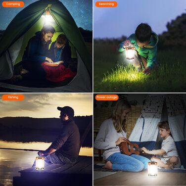 Кемпінгова лампа BICKON: 60 LED, 25 годин роботи, 4000mAh, 5 режимів, регулювання яскравості, для кемпінгу, походу, надзвичайних ситуацій