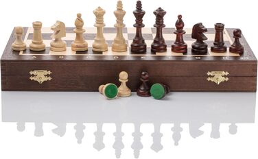 Набір шаховий турнірний Großartig NO.6 | Master Of Chess | Шахове поле 54x54 см з горіха та ясену | Набір шахів Staunton з дерева, преміум-якість