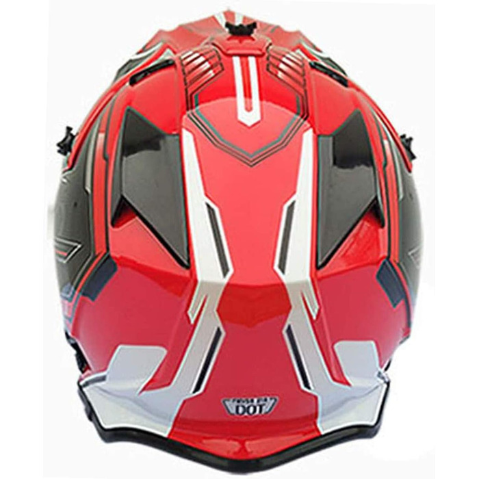 Мотошолом YASE Cross для мотокросу, ендуро, даунхілу: повний захист обличчя, MTB, Moped/ATV (чорний/червоний/білий, XL 58-59 см)