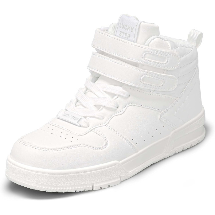 Жіночі баскетбольні черевики Lucky Step з клямкою - стильні кросівки з екошкіри, розмір 39 EU, білі