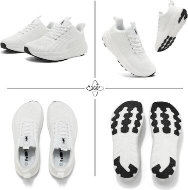 Кросівки для бігу та повсякденного носіння Unisex, білі, 37-46 EU. Зручні, з амортизацією, широка колодка, для фітнесу, тренувань, ходьби.