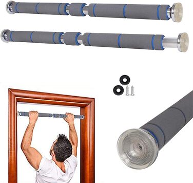 Турнік для дверей Klimmzugstange: регульований, 80-130 см, 150 кг, сірий