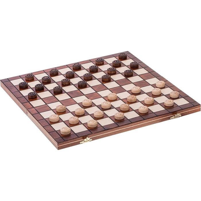 Шашки дерев'яні Square, 100 полів, дошка 40x40 см