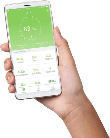 Концепт VO4001 – смарт-ваги для аналізу складу тіла з Bluetooth, додатком, LED-дисплеєм, діагностика жиру, м'язів, BMI, скляна платформа, до 180 кг