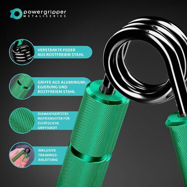 Тренажер для кисті RPM Power PowerGripper металевий 400lbs, зелений – еспандер для розвитку сили хвату, зап'ясть і передпліччя