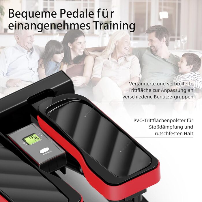 Міні степер ST3 з тросами та дисплеєм – домашній тренажер, тихі гідравлічні циліндри, фітнес-обладнання до 100 кг