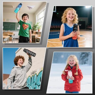 Фляга для води HoneyHolly 1л з фільтром, з маркуванням часу, для спорту, велосипеда, йоги, активного відпочинку (1л, чорний & червоний)