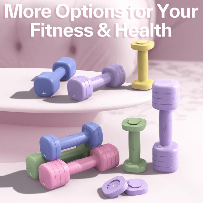 Набір гантелей Sportneer регульовані для жінок – 2 шт. (вага 1–2,5 кг) з неслизьким TPU-покриттям, 4-в-1 для домашніх тренувань, фітнес-обладнання, силові тренування (Wildrose)