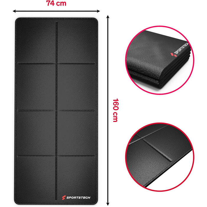 Складаний килимок для захисту підлоги під бігову доріжку Walking Pad Sportstech BS300, водонепроникний та шумопоглищаючий, 160×74 см, товщина 6 мм, для домашнього спортзалу