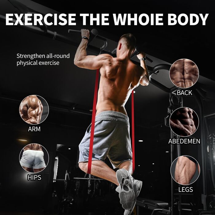 Фітнес гумки CFX: 8 шт. з дверним кріпленням, сумкою та інструкцією для фітнесу, розтяжки, йоги та силових тренувань