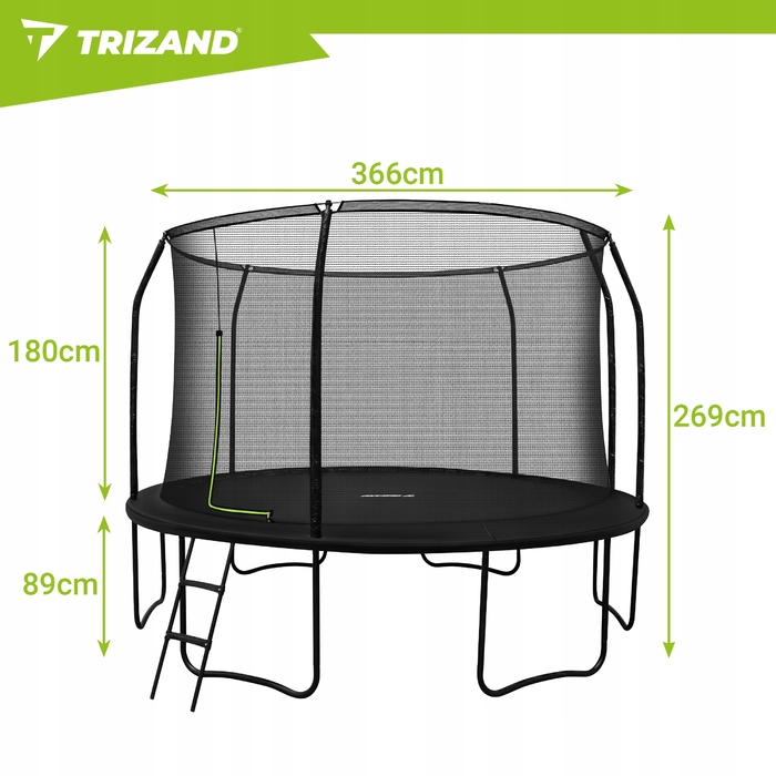 Батут із сіткою Trizand 366 см FT 12 (365-374 см)
