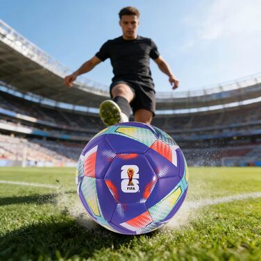 Офіційний ліцензований футбольний м'яч Hy-Pro FWC26, 5 розмір - для тренувань, дизайн ЧС-2026, фіолетовий