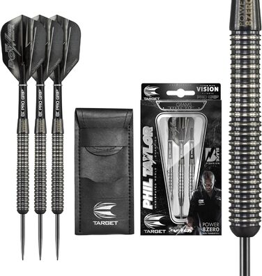 Дартс Target Phil Taylor Power 8-Zero, 80% вольфрам, сталь, 25 г, чорний титан