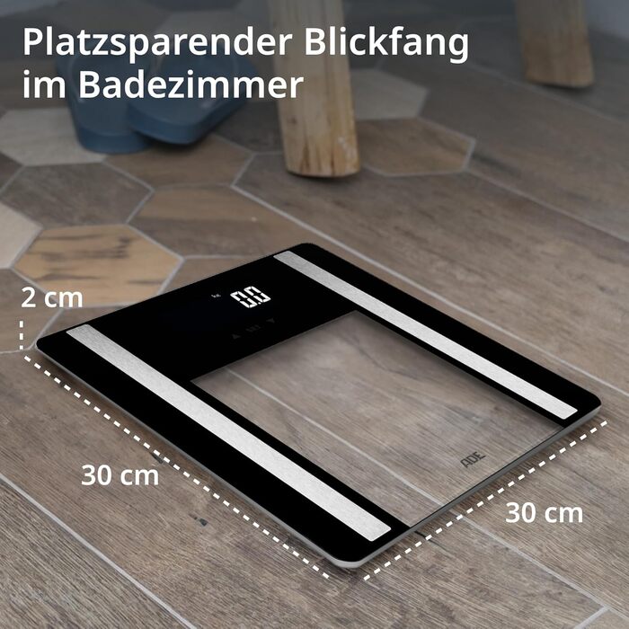 Ваги для тіла ADE Ines з аналізом складу тіла (жир, м'язи, ВМІ) | До 200 кг | Білий/Чорний