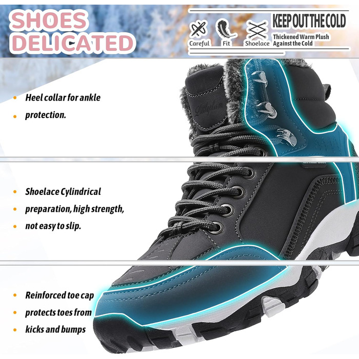 Черевики зимові жіночі Littleplum, утеплені, для трекінгу, сірі (40 EU)