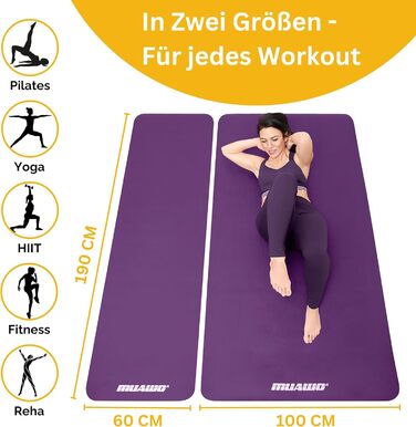 Килимок для тренувань Muawo Premium: фітнес, йога, гімнастика | антиковзаючий, товстий, довгий (190х100х1,5 см)