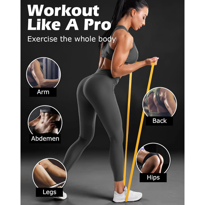 Еластичні гумки для фітнесу Zacro: комплект для йоги, пілатесу, силових тренувань та фізіотерапії (6 шт.)