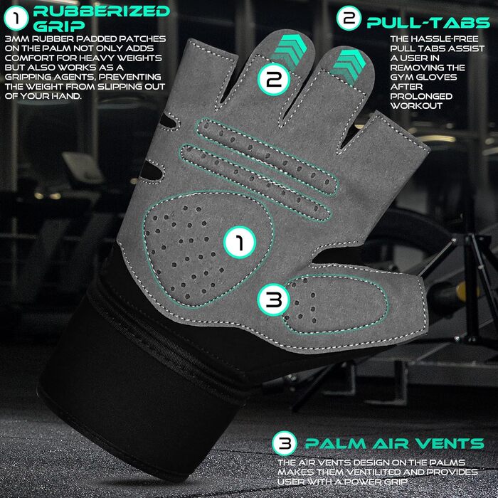 Фитнес-рукавички Westwood Fox для тренувань: неслизькі, амортизуючі, для важкої атлетики, з підкладкою, дихаючі, без пальців, з підтримкою M