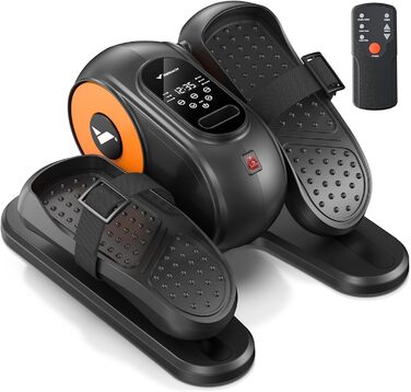 Міні еліптичний тренажер MERACH для дому, електричний крос-тренажер під стіл з пульт дистанційного керування, дисплеєм, 12 швидкостей, петлі для ніг, тихий та портативний, для людей похилого віку та дорослих (E37-Schwarz)