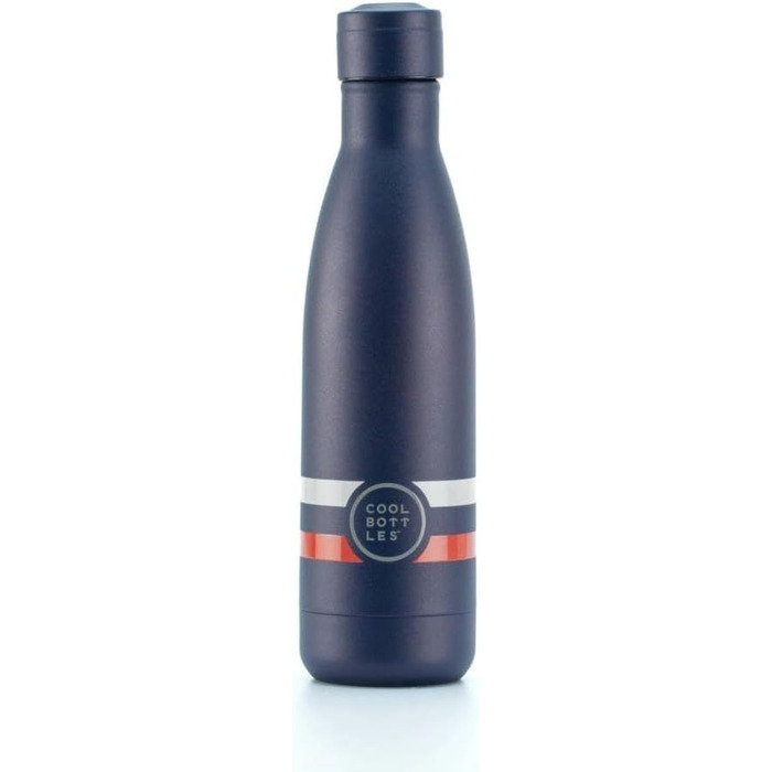 Термос-пляшка Cool Bottles 500 мл, нержавіюча сталь, темно-синя, 3D-друк, зберігає холод 36 годин, тепло 18 годин, BPA Free