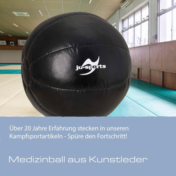 Медичний м'яч Ju-Sports Slam Ball з якісної штучної шкіри, чорний, для всіх видів спорту та силових тренувань