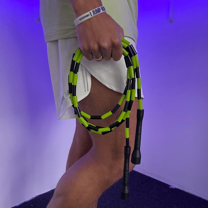 Набір скакалок Elevate Rope: 2 шт. регульовані, з додатком для тренувань. Підходить для дорослих та дітей. Швидкісні та з перлинками. Для занять в приміщенні та на вулиці. Колір: зелений