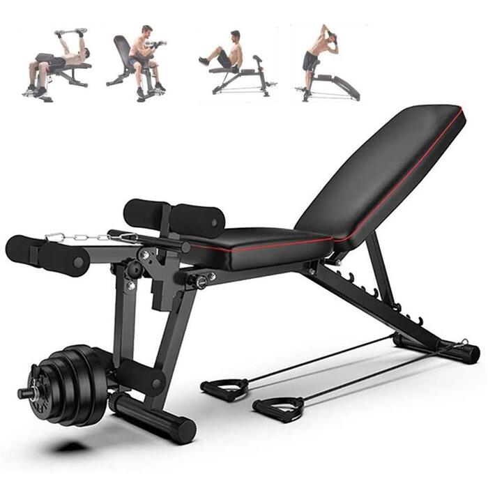 Регульована лава для тренувань, багатофункціональна складана лава для силових тренувань вдома, лава для всього тіла, тренажер для спини