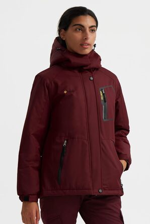 Жіноча гірськолижна куртка GEMYSE, водонепроникна, тепла, вітронепроникна, зимова, червона, XXL