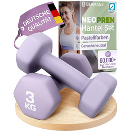 Набір гантелей HQ Germany® 2x3 кг, лавандово-сірий, для фітнесу та Pilates, домашній спортзал