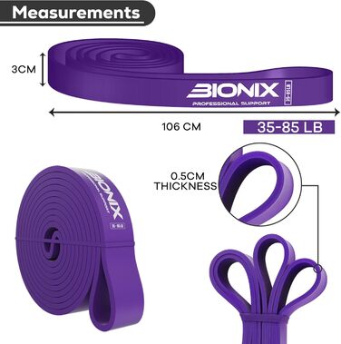 Еластичні стрічки Bionix для фітнесу та силових тренувань (різні рівні опору)