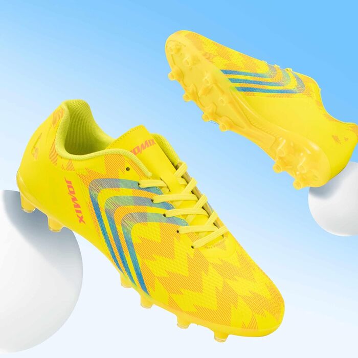 Футбольні бутси JOMIX для чоловіків FG – легкі, неслизькі та зносостійкі з синтетичним верхом, розмір 42 EU, жовті