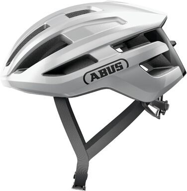 Велосипедний шолом ABUS PowerDome для шосе, легкий, аеродинамічний, з вентиляцією, для жінок і чоловіків, сріблястий, розмір S (51-55 см), вироблено в Італії