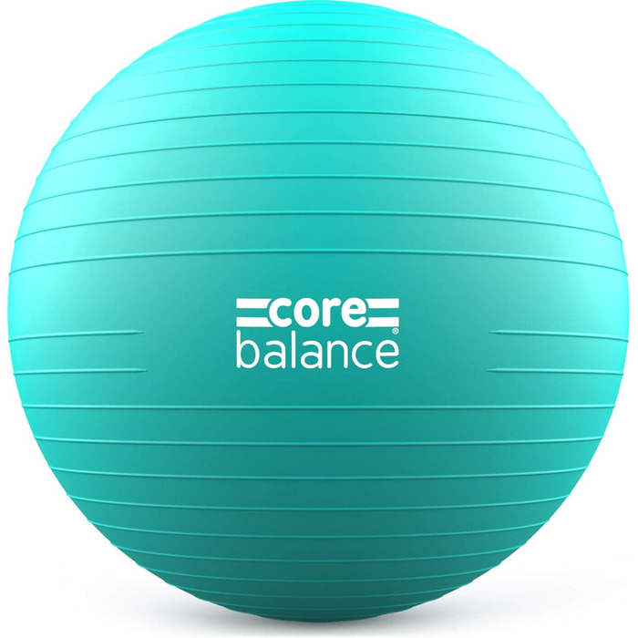 Гімнастичний м’яч Core Balance 85 см бірюзовий для фітнесу, йоги та вагітних, антивибуховий, з насосом